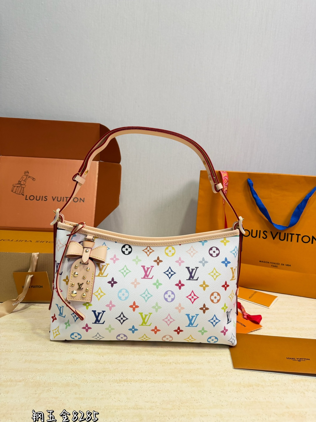 LV Carryall Handbag Monogram Canvas Cowhide Leather Adjustable